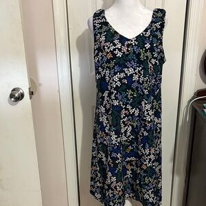 CAbi Floral Midi Dress - Black and Blue